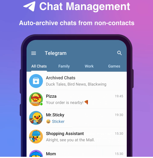 مدیریت چت در تلگرام پریمیوم